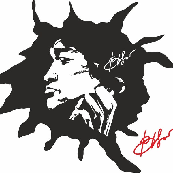 Viktor Tsoi Silhouette Design Vector Art Stencil Sticker For Decoration and Print CDR File