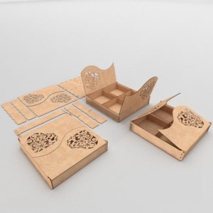 Lasercut Decorative Box Model Wooden 3 mm Plywood DXF SVG Files