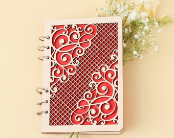 Lasercut Notebook Cover Model Wooden Plexiglass Special Design SVG CDR DXF Files