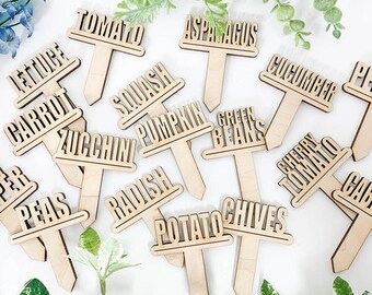 Plant Marker Garden Stakes - SVG File With Vegetable Herb Plant Tag Labels