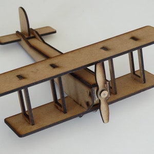 Laser Cut Double Wing Airplane Wooden Model 3D Simple Puzzle Toy 3mm SVG DXF File