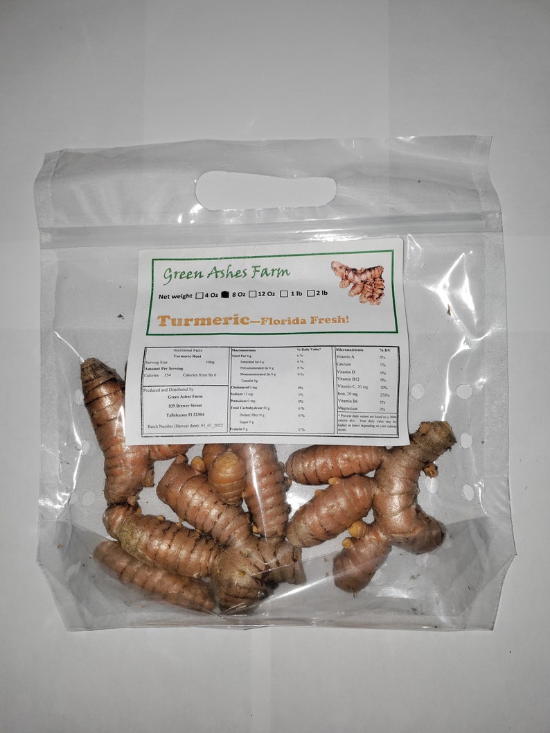 Orange Turmeric Rhizomes roots, Retail Curcuma longa from Green Ashes Farm, Florida Fresh 100% Organic image 10