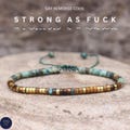 Morse Code STRONG AS FUCK bracelet: African Turquoise Inspiration Motivation Encouragement Affirmation Support