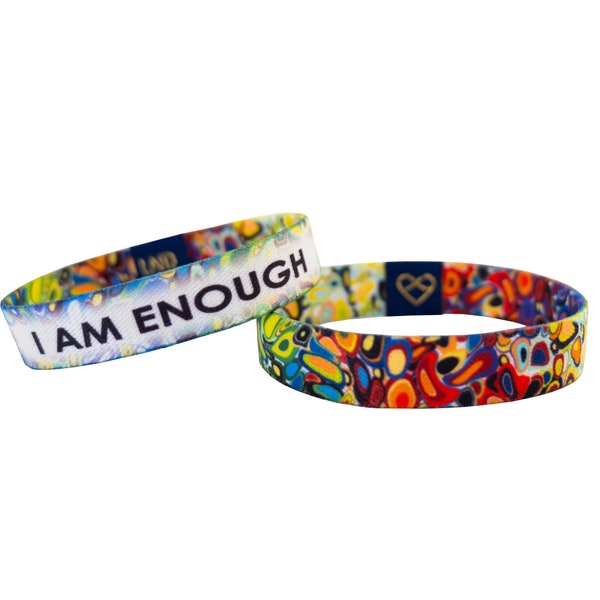 I Am Enough Elastic Wristband, inspirational, double sided motivational, jewelry, encouragement, positive vibes, mantra, affirmation