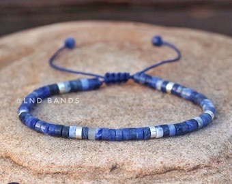 Sodalite Bead Bracelet, Adjustable High Quality, Minimalist Bohemian Bracelet, Natural Stone Bracelet, Dainty Bracelet, gift for him