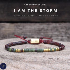 Morse Code I AM THE STORM Bead Bracelet: Inspiration, Motivation, Support, Encouragement, Affirmation, Meaningful, uplift