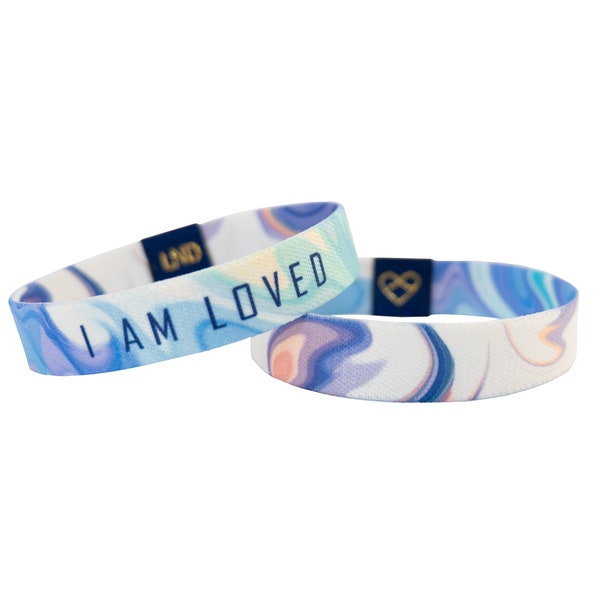 I Am Loved Elastic Wristband,  motivational, inspirational, double sided unique design, jewelry, encouragement, positive vibes, mantra