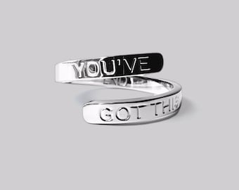 You've Got This Ring, High Quality Stainless Steel, Adjustable, Inspirational Jewelry, Mental Health Awareness , Affirmation Ring, Thumb