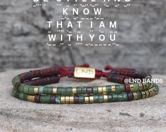 Morse Code "Be still and know" Bead Bracelet - Motivation, Support, Encouragement, Affirmation, Meaningful