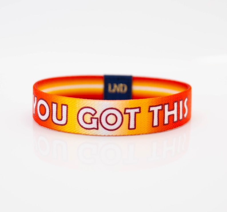 You Got This Elastic Wristband, Motivational, Onspirational, Double Sided Elastic Wristband, Jewelry, Encouragement, Positive Vibes, Support image 2