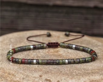 Dragon Blood Stone Bead Bracelet, Adjustable Minimalist Bohemian Bracelet, Yoga, Ethnic,  gift for her and him, birthday gift, courage gift