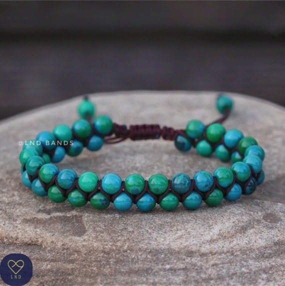Macrame Chrysocolla Bracelet Macrame Chrysocolla Bracelet
