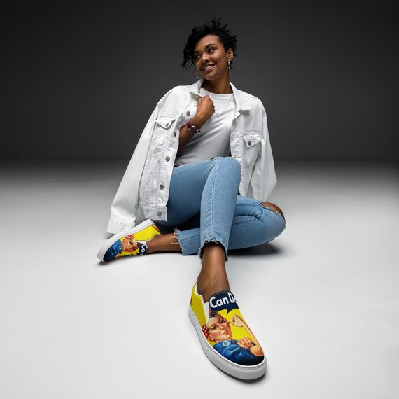 Rosie the Riveter Womens Slip on Canvas Shoes Etsy Australia