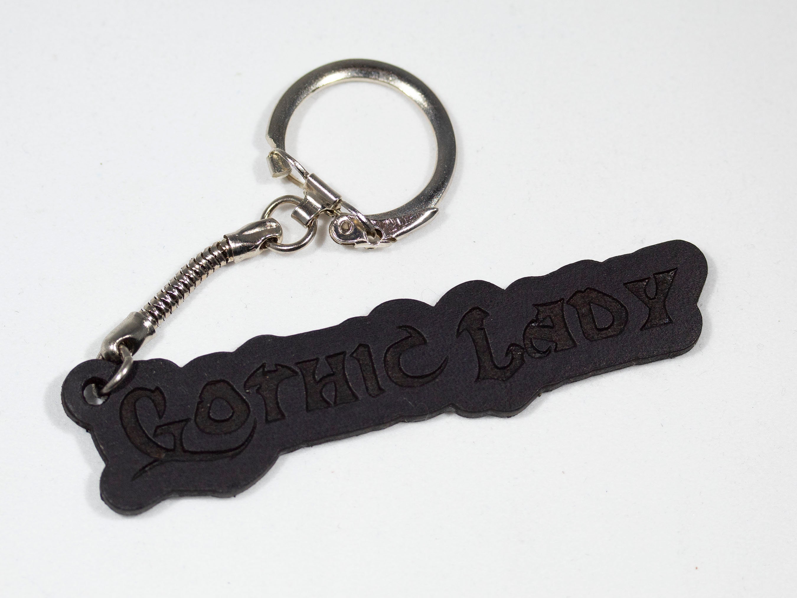 Personalisierter Schlüsselanhänger im Goth-Stil, abriebfest