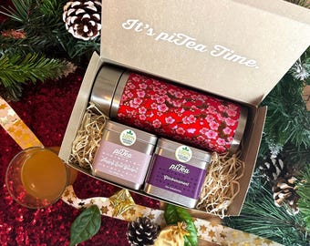 Confezione regalo piTea con bottiglia thermos da portare in viaggio