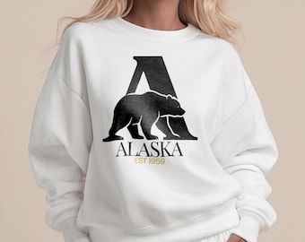 Sudadera unisex de Alaska Bear con cuello redondo acogedor