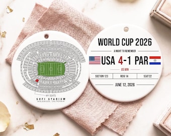Custom 2026 World Cup Soccer Stadium Seat Map Print, Personalized Game Day Memory Ornament