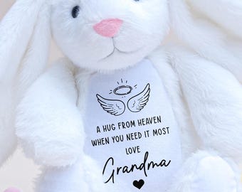 Personalized Memorial Bunny: Hug From Heaven Keepsake Plush