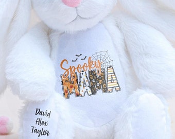 Custom Halloween Bunny: Personalized Spooky Mama Plush Rabbit