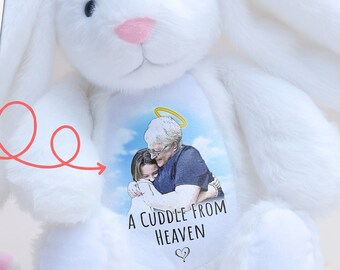 Personalized Memorial Bunny: Photo Keepsake, Bereavement Gift
