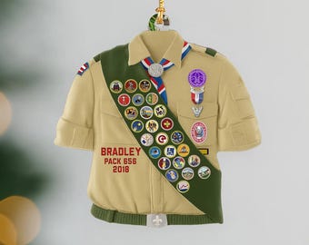 Personalized Military Ornament: Combat Uniform, Custom Scout Gift
