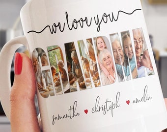 Personalized Photo Grandma Mug, We Love You Gift