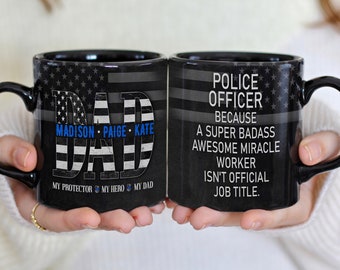 Personalized Police Dad Mug: Custom Name Gift