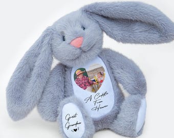 Personalized Memory Bunny: Memorial Photo Gift, Bereavement Keepsake