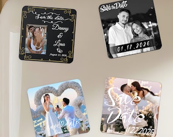 Personalized Save The Date Magnet, Custom Photo Wedding Magnet, Engagement Announcement.