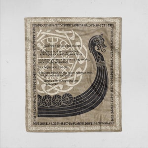 Viking Prayer Fleece Blanket: Valhalla Norse Throw