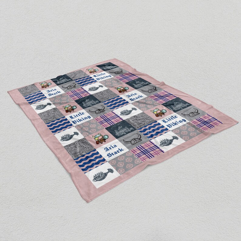 Custom Viking Baby Girl Blanket Personalized Baby Name Etsy