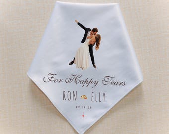Personalized Photo Wedding Handkerchief: Custom Bride & Groom Keepsake