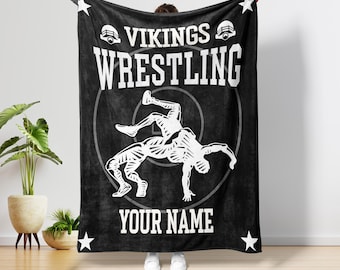 Custom Wrestling Team Fleece Blanket: Personalized Sports Gift
