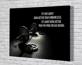 Weightlifting Quote Canvas Print: Motivational Gym Wall Decor