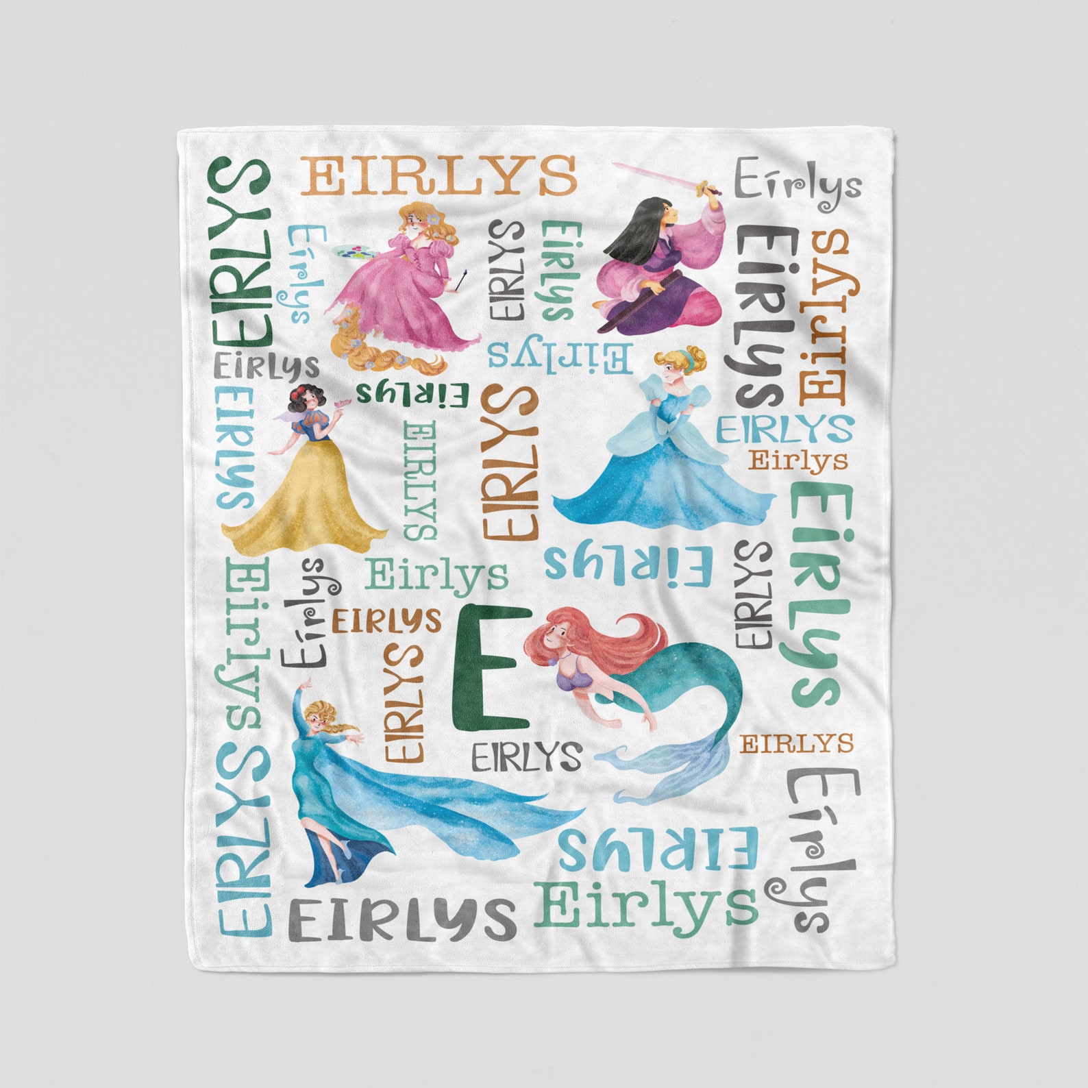 Personalized Princess Baby Blanket With Name Custom Princess Etsy