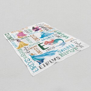 Personalized Princess Baby Blanket With Name, Custom Princess Baby Girl ...