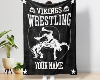 Personalized Wrestling Fleece Blanket: Wrestler Gift