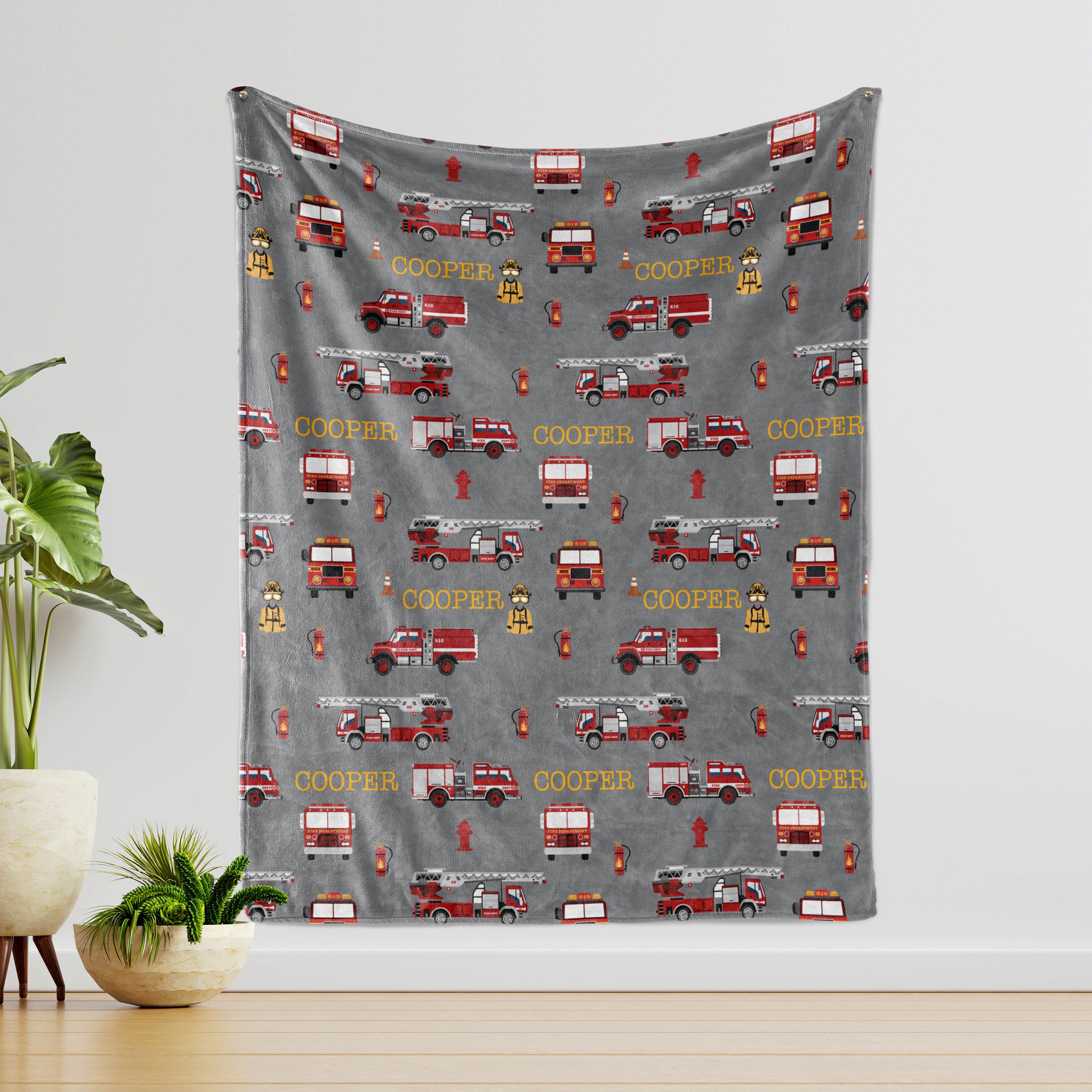 Custom Fire Truck Baby Blanket Fire Truck Personalized Etsy