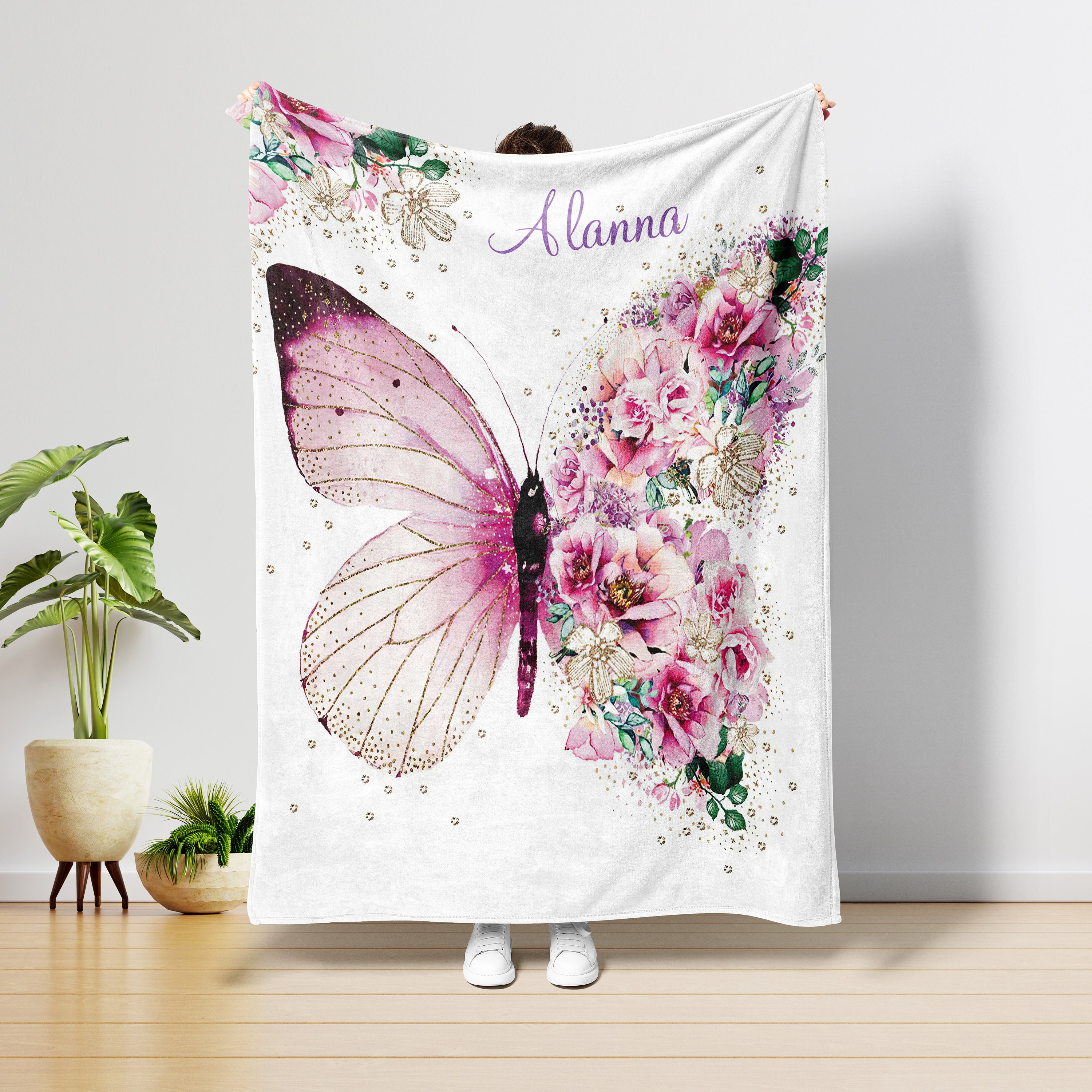 Personalized Blanket Gift for Baby Custom Butterfly Blanket - Etsy