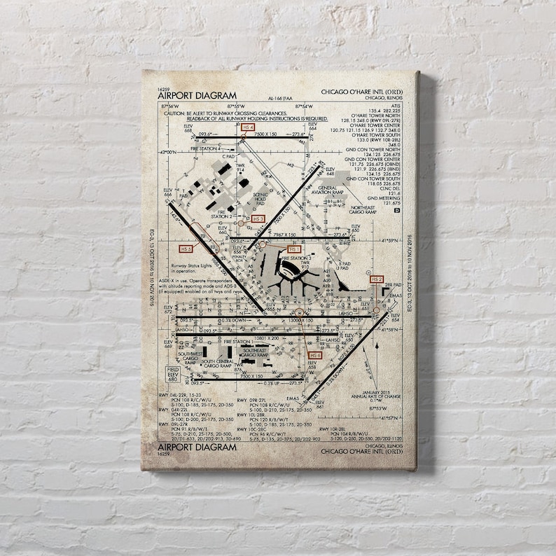 Custom Airport Diagram Poster: Aviation Office Decor (Digital File or Canvas) imagem 2