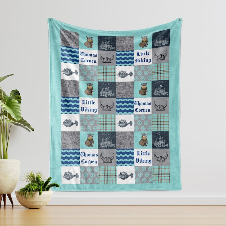 Personalized Viking Baby Boy Blanket Custom Name Baby Etsy