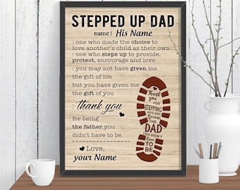 Personalized Stepped Up Dad Canvas Print | Father's Day Gift