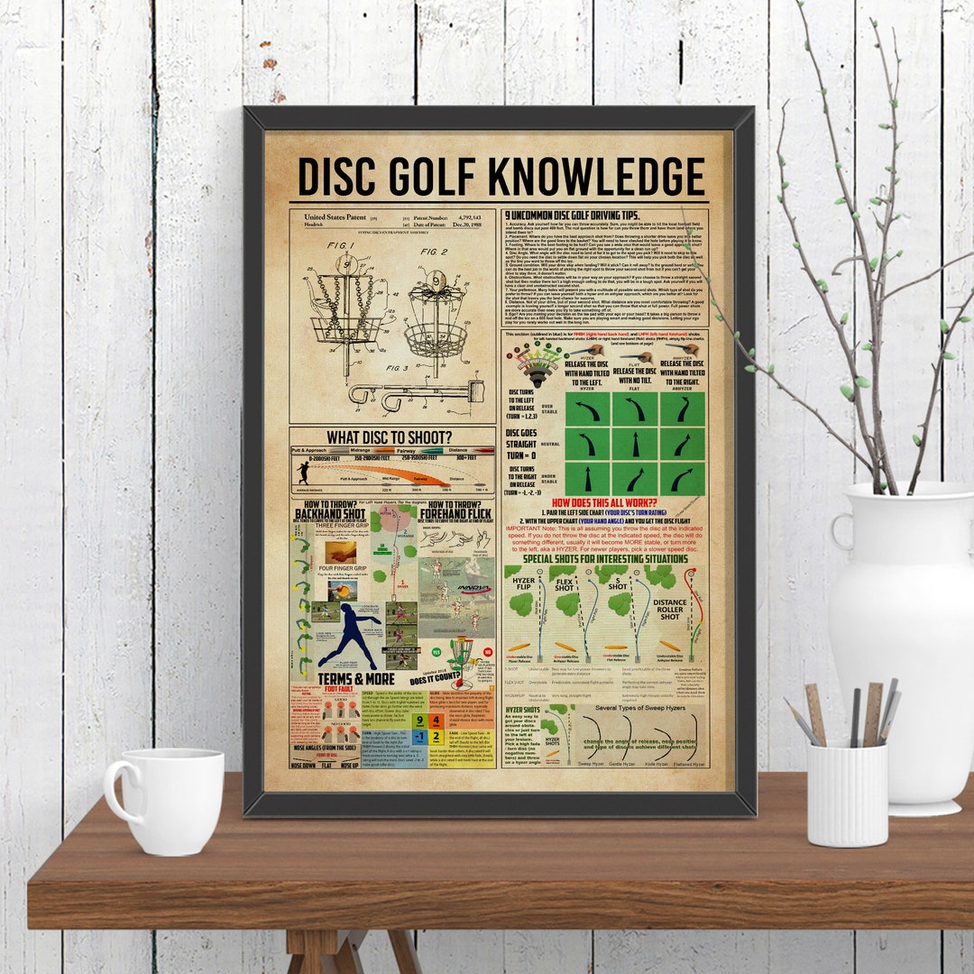 Disc Golf Knowledge Poster, Disc Golf Print, Disc Golf Player Gift
