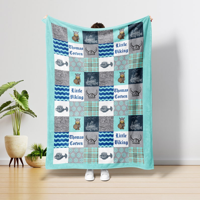 Personalized Viking Baby Boy Blanket Custom Name Baby Etsy
