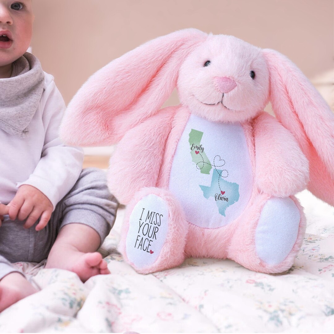 Personalized Long Distance Bunny: State to State Gift - Etsy