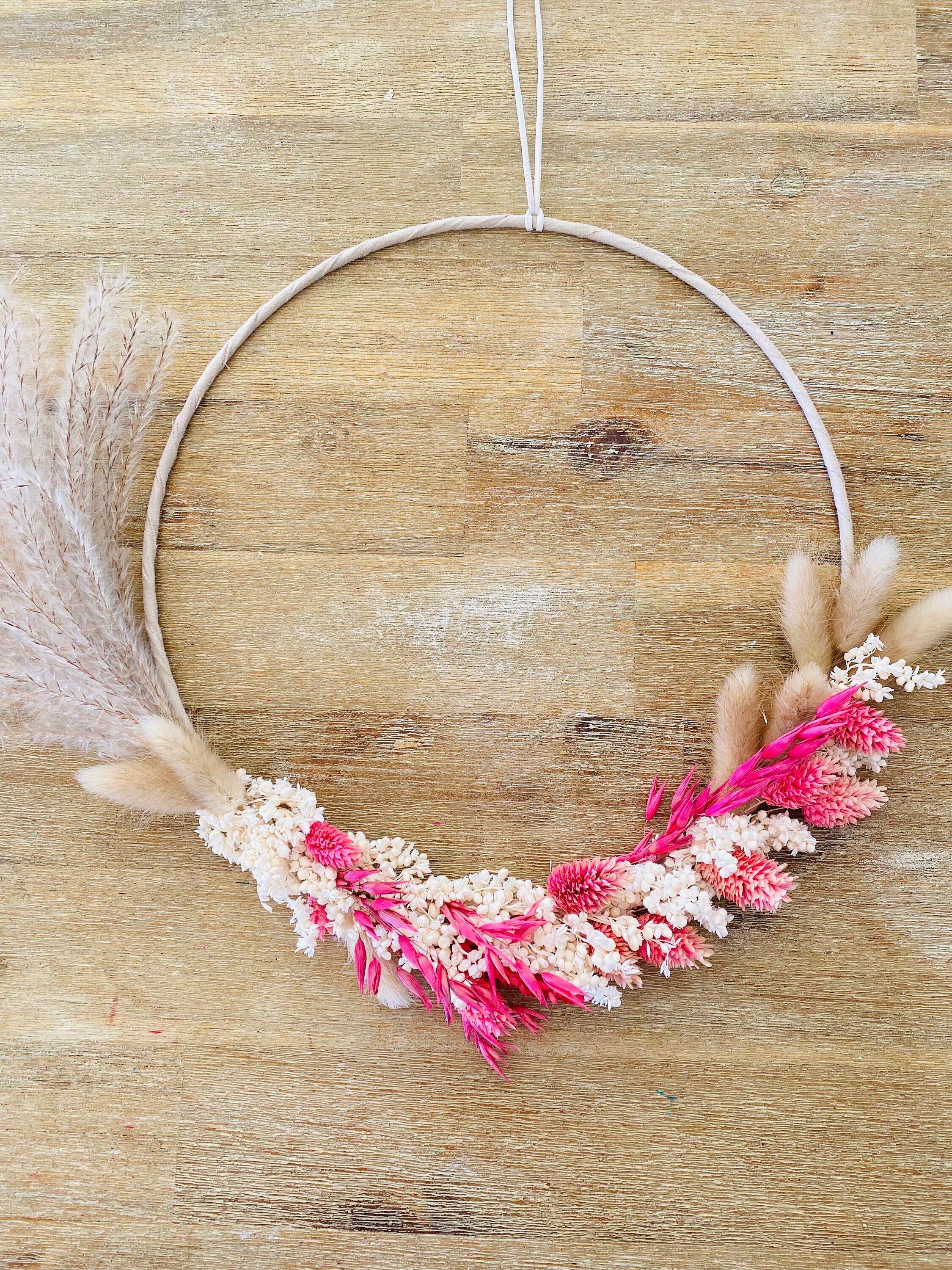 Couronne de Fleurs Séchées Pink