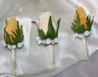 revers, anstecker, Hochzeit 2024, blume für bräutigam, anstecksträußchen, boutonnierReversanstecker Perlentraum