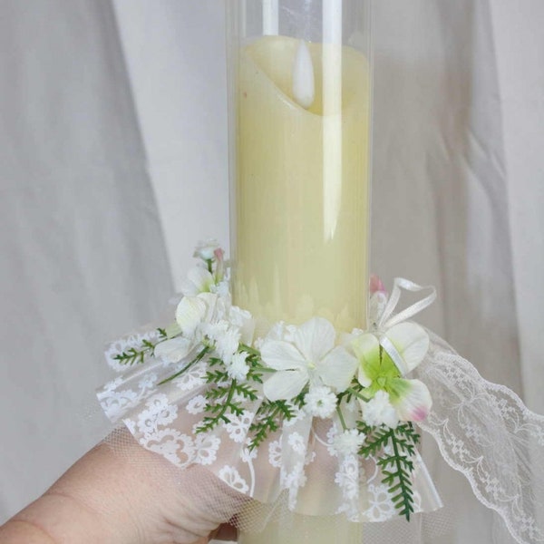 Candle ring drip protection candle white