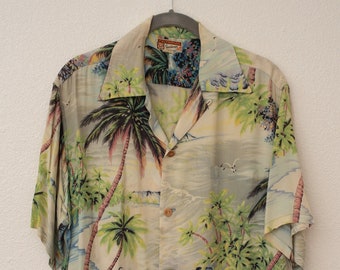 VINTAGE Polynesian Sportswear Early 50s ALOHA SHIRT, Hawaiian Shirt. Great Condition. Size M.