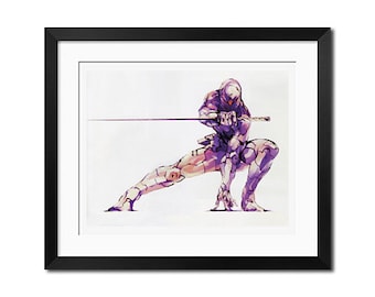 17x22 - 新川洋司 x 雷電 墨絵 ポスター プリント 0488 - Etsy 日本